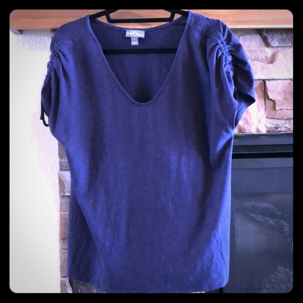 Fancy Sleeve Blue Tee